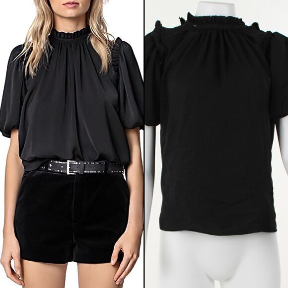 Zadig & Voltaire Tattoo Low-Back Satin Top - Picture 1 of 5